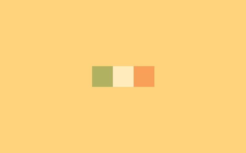 three colored squares on yellow