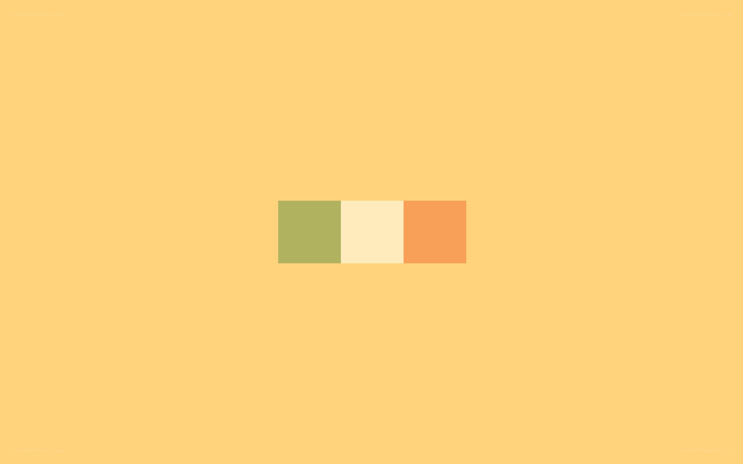 three colored squares on yellow