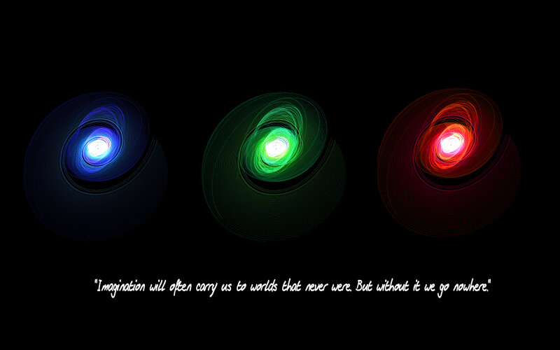 Three colorful energy vortices