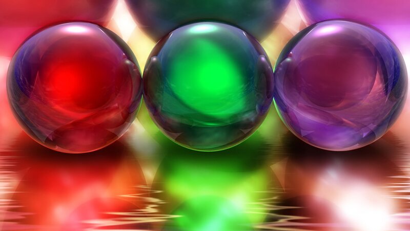 Three Colorful Glass Spheres — Red