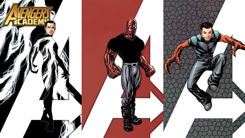 Three Comic Book Characters — Black, Dramatic