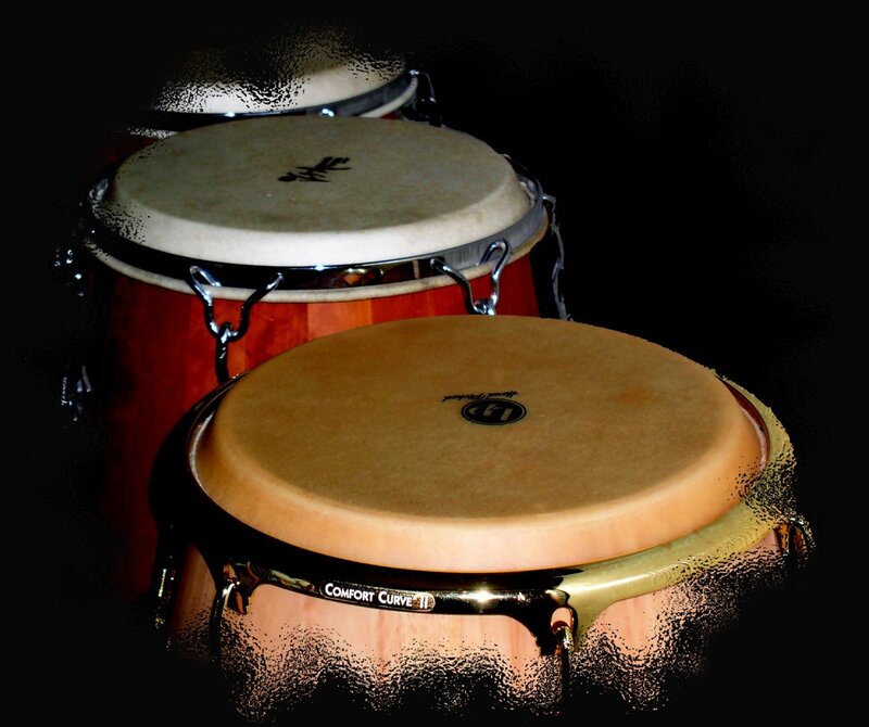 Three conga drums in a row