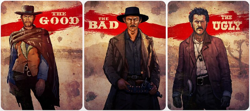 Three Cowboys in Panels