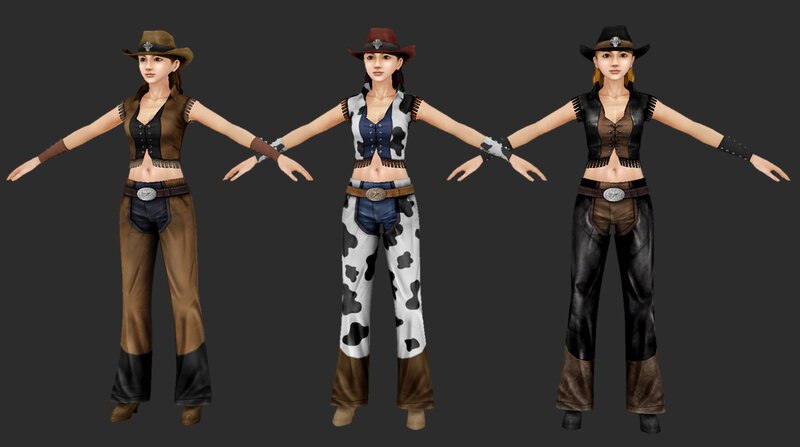 Three Cowgirl Characters