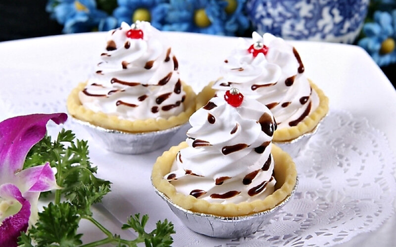 Three Cream Tarts