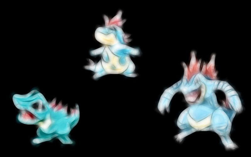 Three Croagunk in motion