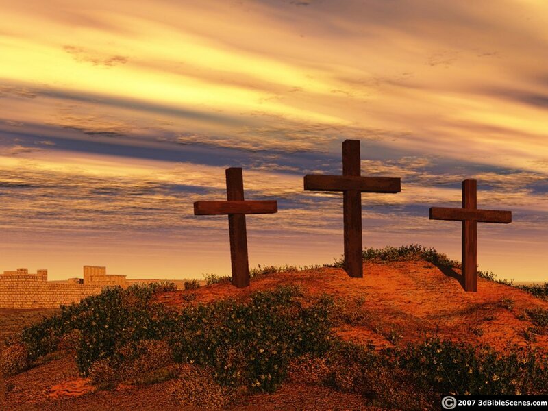 Three Crosses on a Hill — Orange