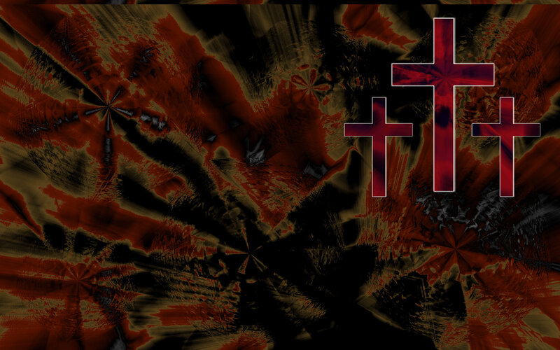 Three Crosses on Abstract Background