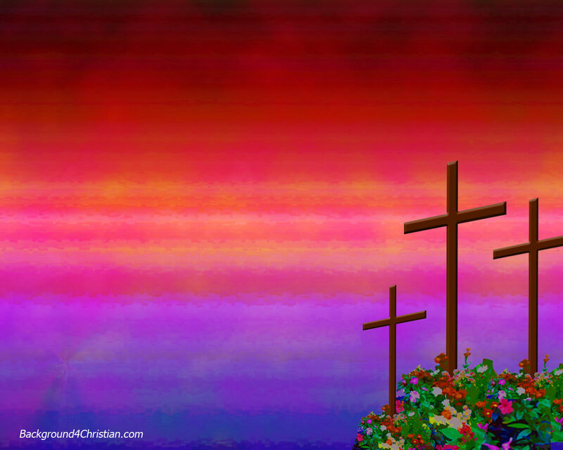 Three Crosses on Hill — Red