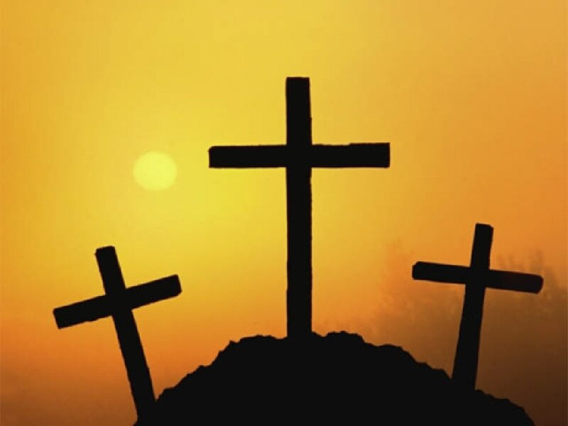 Three Crosses on Hill — Yellow, Solemn