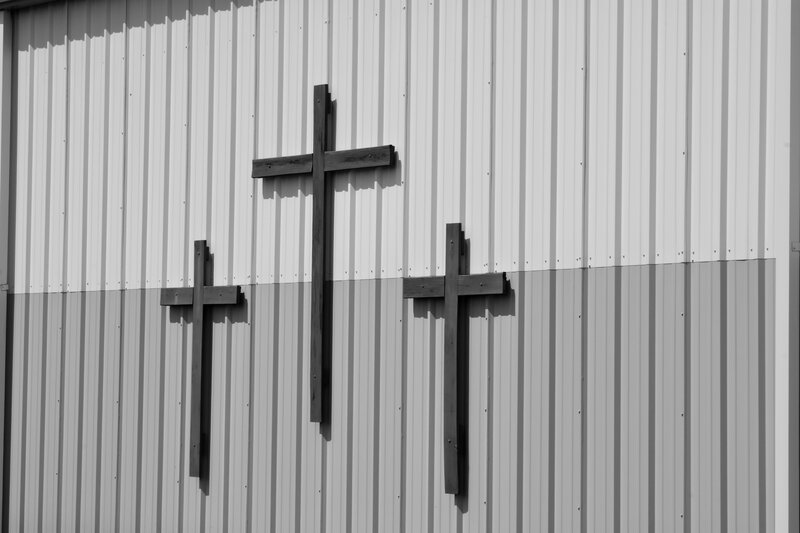 Three Crosses on Wall