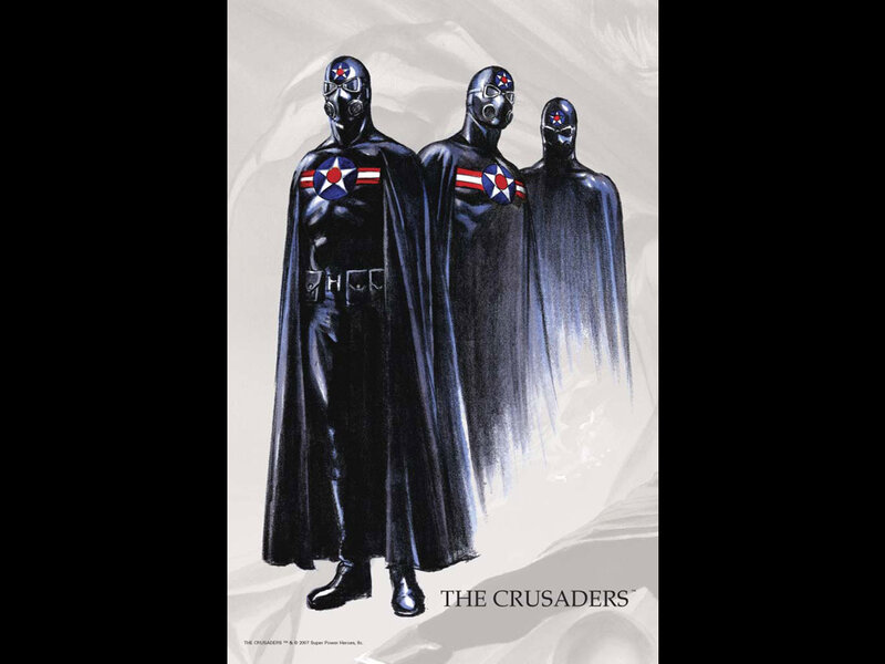 Three Crusaders in Black Suits