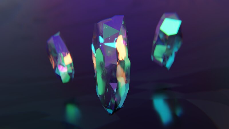 Three Crystals Floating