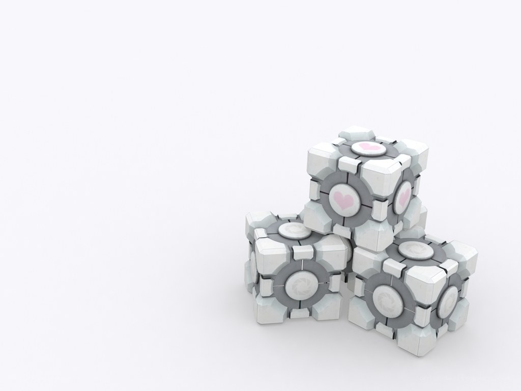 three cubes with heart symbols