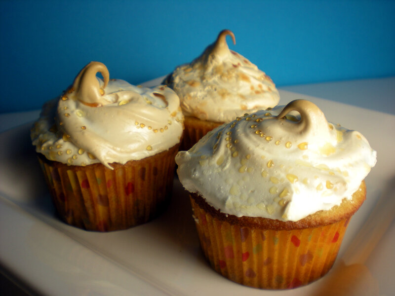 Three Cupcakes on Plate