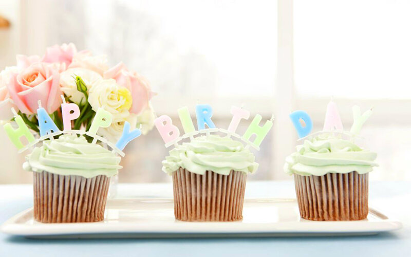 Three Cupcakes on Tray