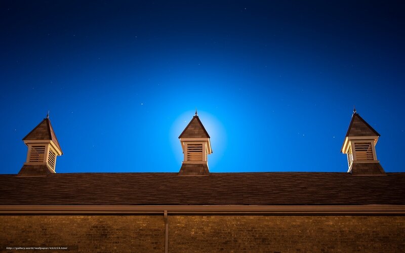 Three cupolas under starry sky