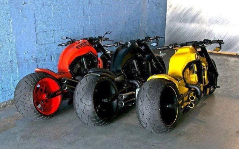 Three Custom Motorcycles