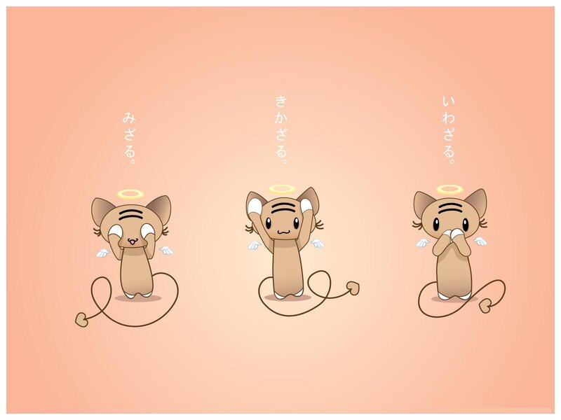 Three cute cat angels