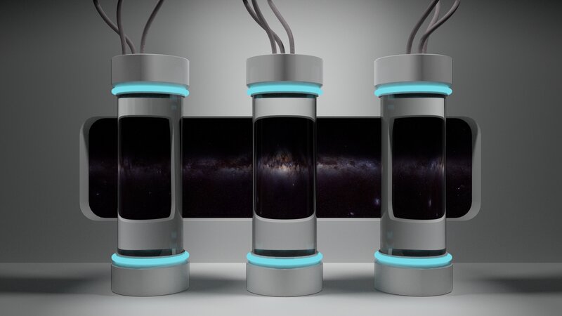 Three Cylindrical Containers