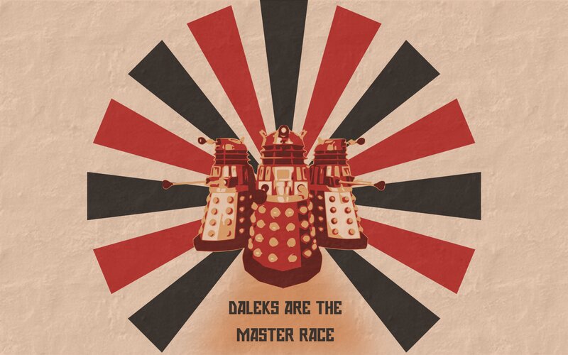 Three Dalek Robots — Red