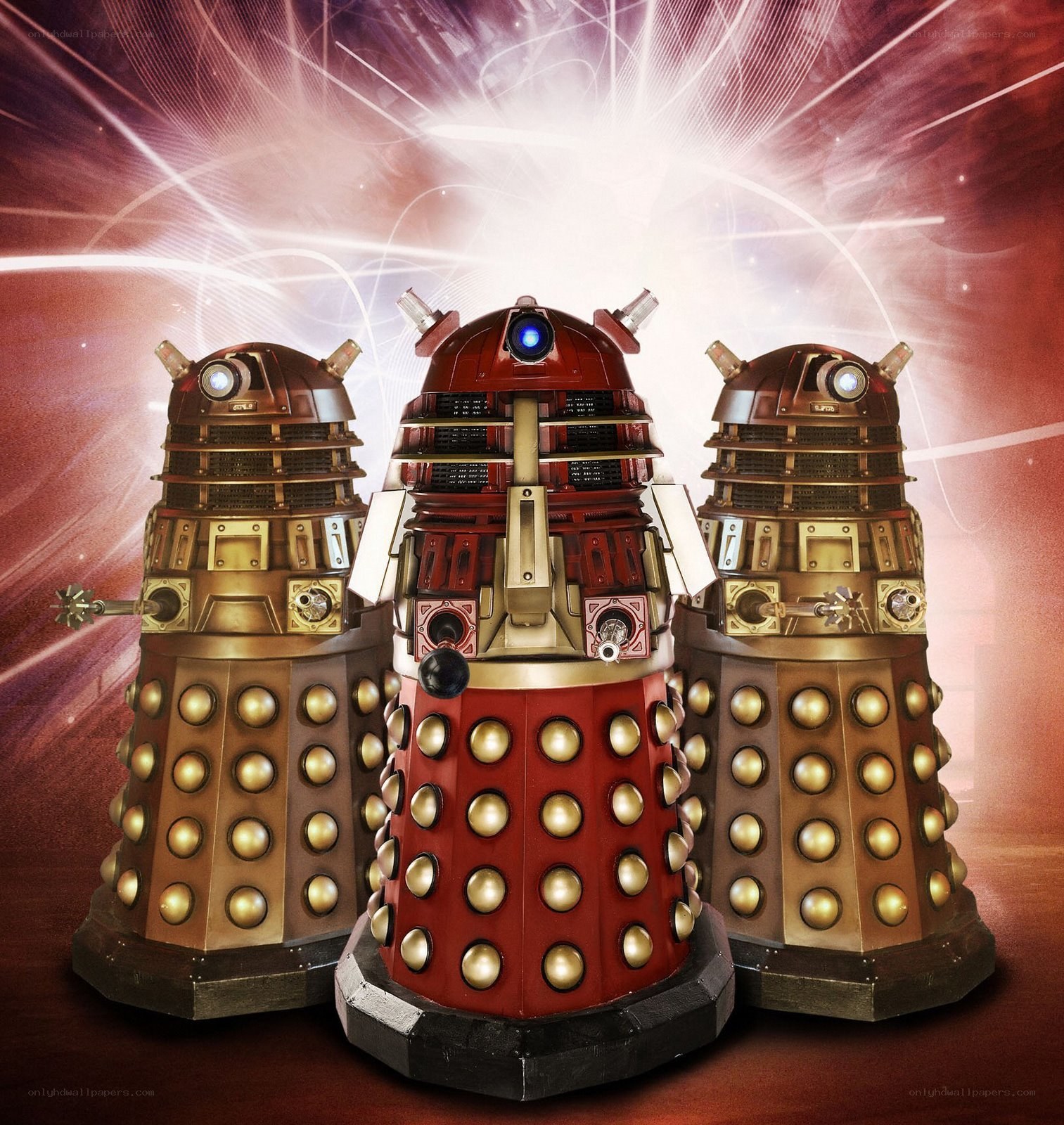 Three Daleks in a row