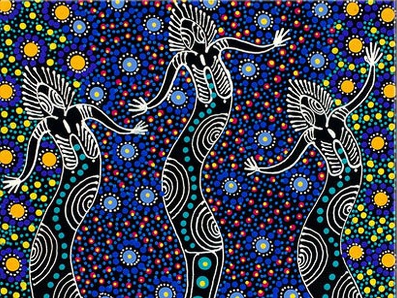 Three Dancers in Dot Art