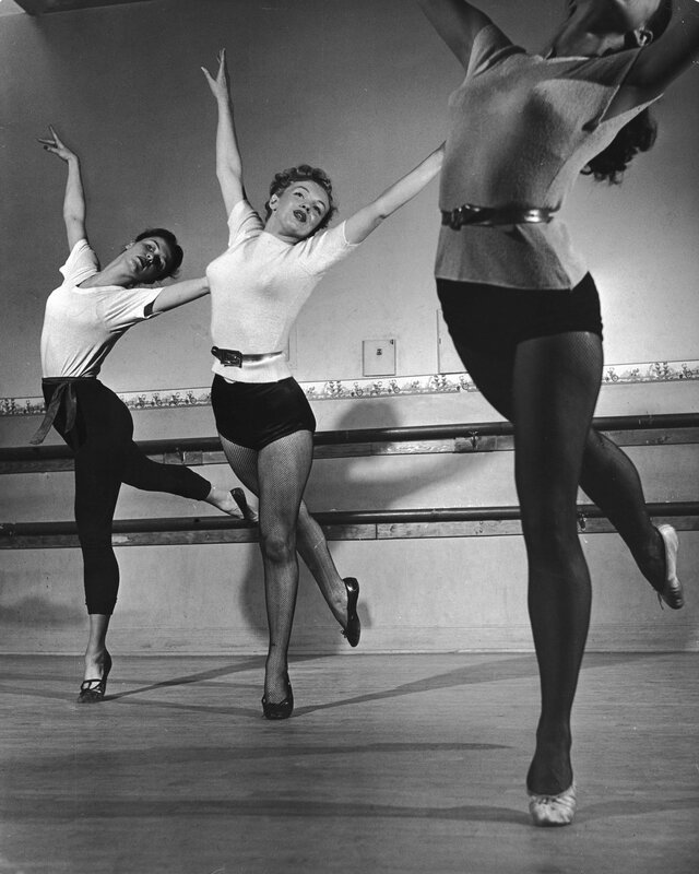 Three Dancers in Studio