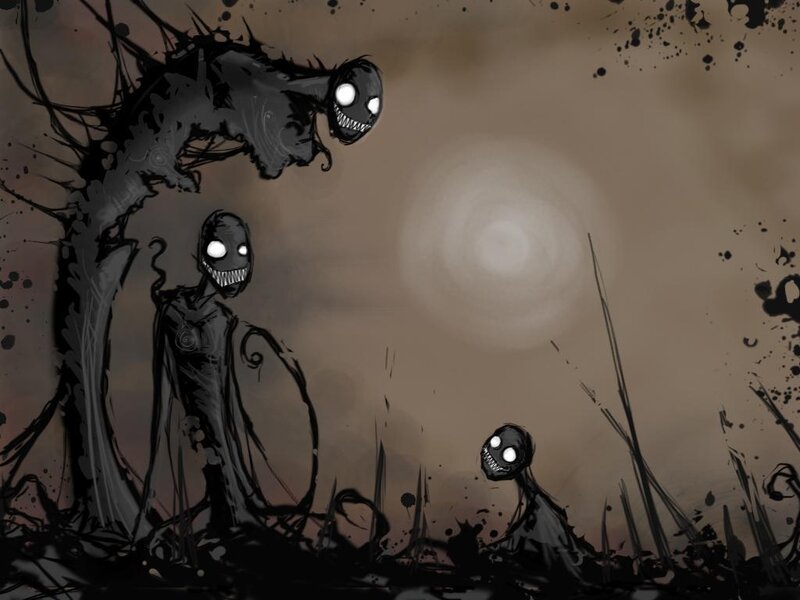 Three Dark Creatures — Black, Night