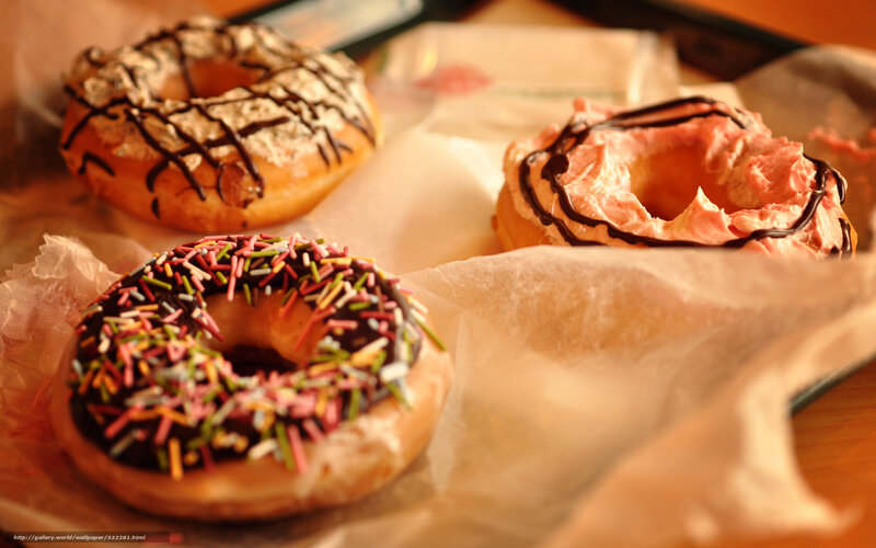 Three Decorated Donuts — Brown
