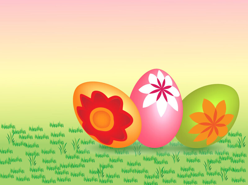 Three Decorated Eggs — Green