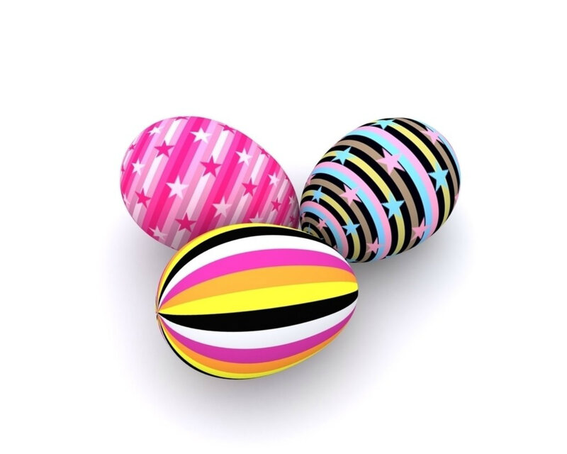 Three Decorated Eggs — Pink
