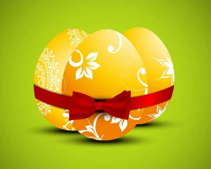 Three Decorated Eggs — Yellow