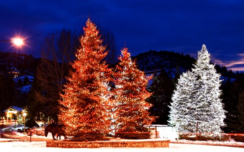 Three Decorated Trees — Blue