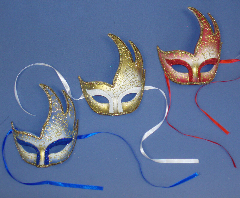Three Decorative Masks — Blue