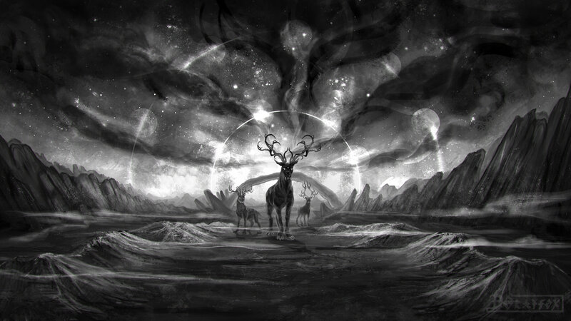 Three Deer in a Landscape