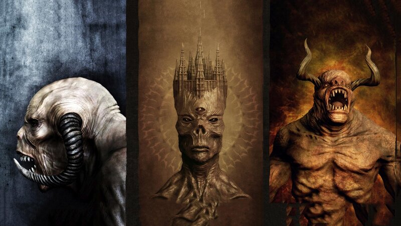 Three Demonic Creatures — Brown
