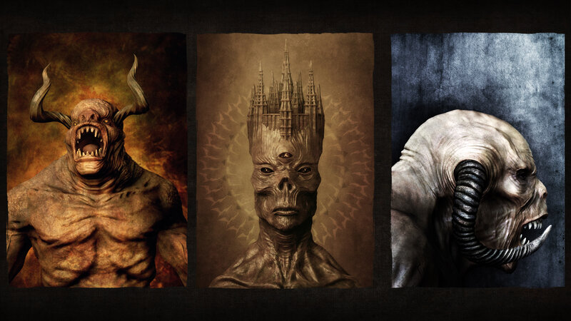 Three demonic creatures