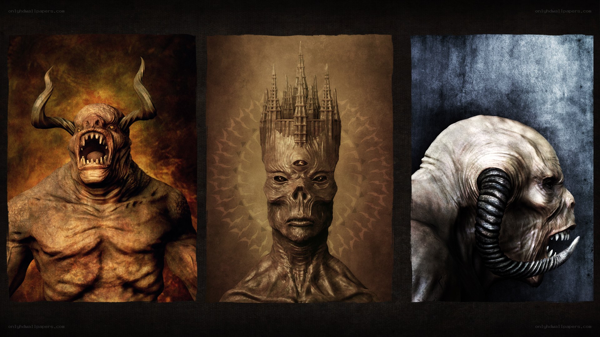 Three demonic creatures