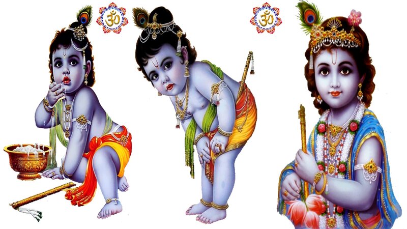 Three depictions of Krishna