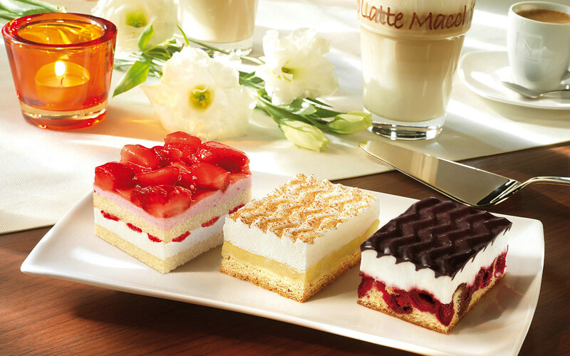Three Dessert Slices — White