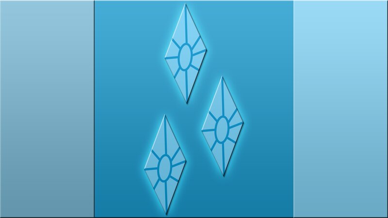 three diamond symbols on blue
