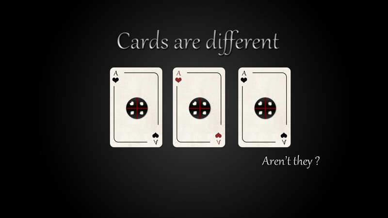 Three different cards