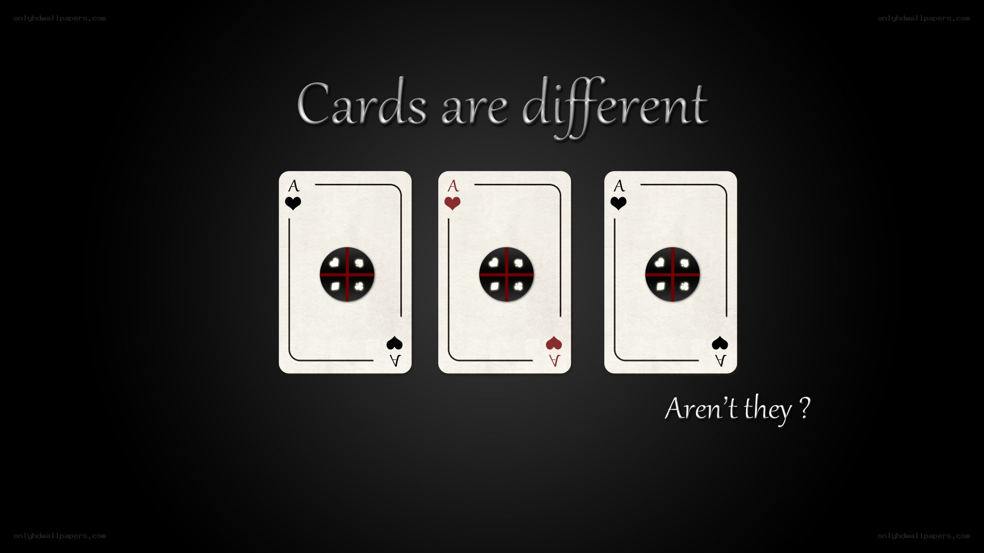 Three different cards