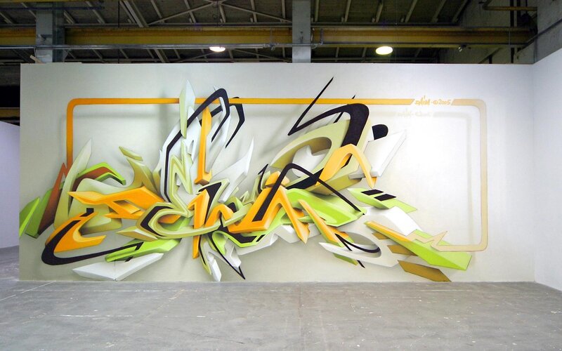 Three-dimensional Graffiti Artwork — White