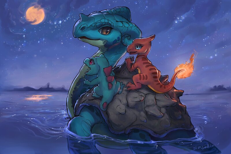 Three Dinosaur-like Creatures