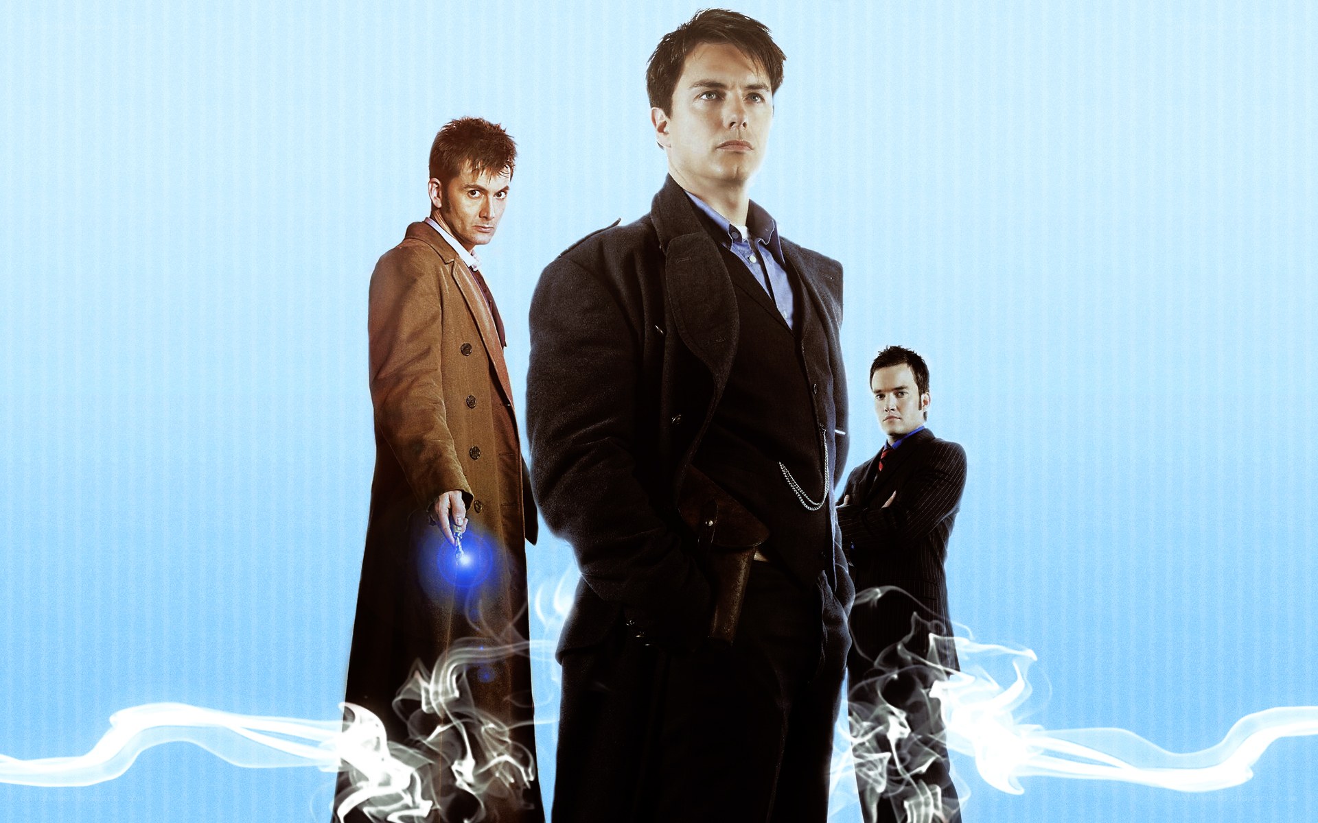 three doctors in trench coats