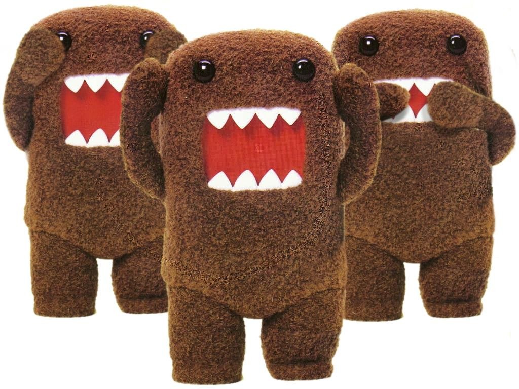 Three Domo plush toys