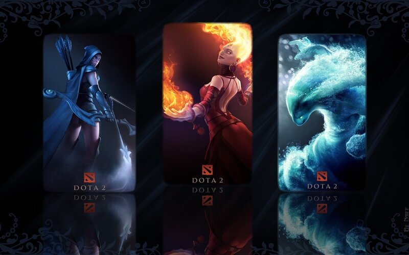 Three Dota 2 Hero Cards