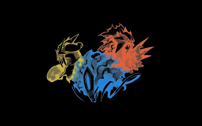 Three Dragon-like Creatures — Blue